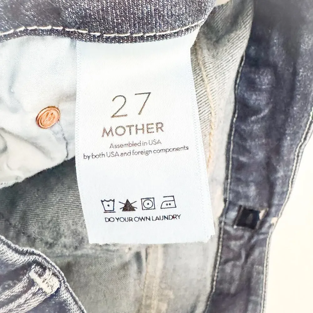 Mother High Waisted Looker Ankle Fray Cat Attack Dark Wash Denim Jeans Size 27